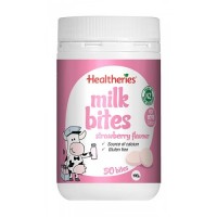 Healtheries 贺寿利 牛奶咀嚼片 天然奶片 草莓味 50粒装 190克